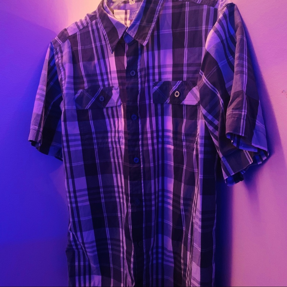 Plaid button down casual shirt